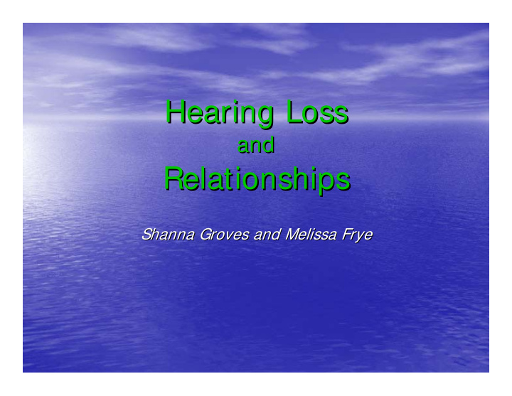 hearing loss hearing loss