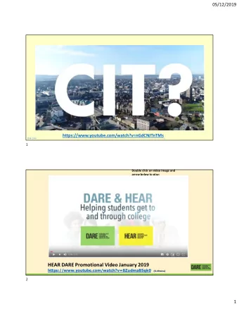 HEAR DARE Promotional Video January 2019  https://www.youtube.com/watch?v=8ZudmaB5qk0  (6.49mins)