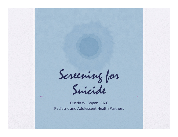 screening for suicide