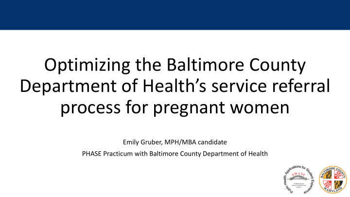 optimizing the baltimore county department of health s