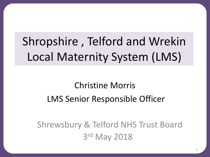 local maternity system lms