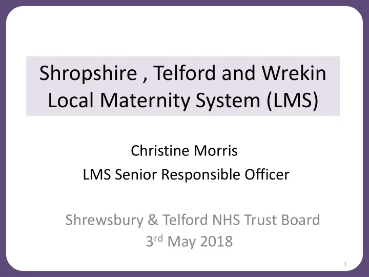 local maternity system lms