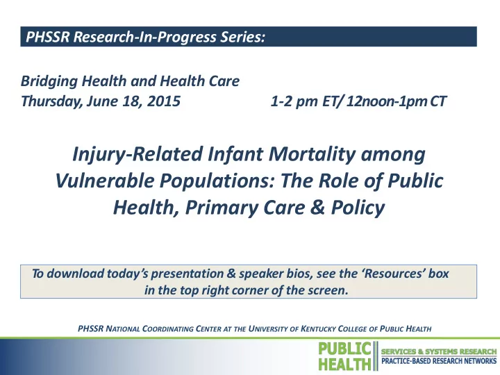 vulnerable populations the role of public