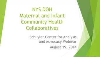 NYS DOH  Maternal and Infant  Community Health  Collaboratives  Schuyler Center for Analysis  and