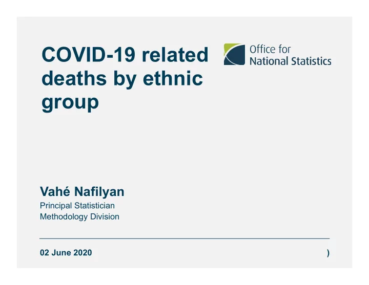 covid 19 related deaths by ethnic group