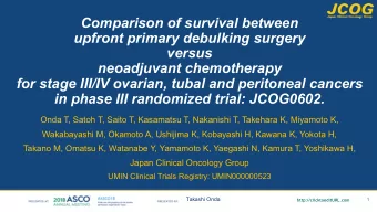 Comparison of survival between  upfront primary debulking surgery  versus  neoadjuvant chemotherapy