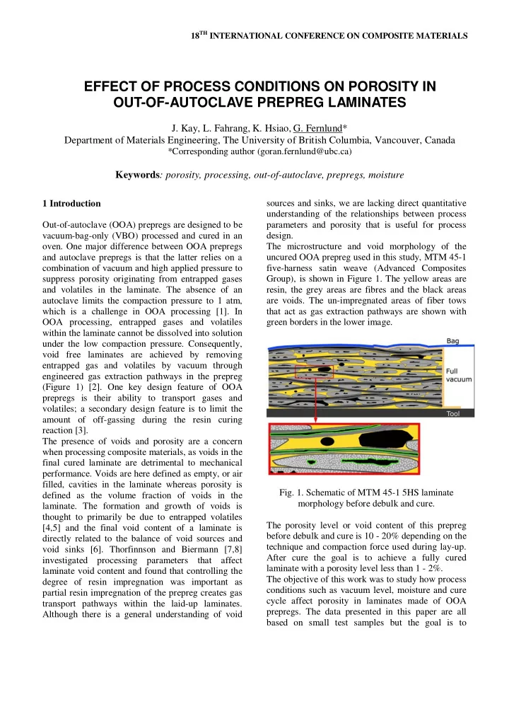 effect of process conditions on porosity in out of