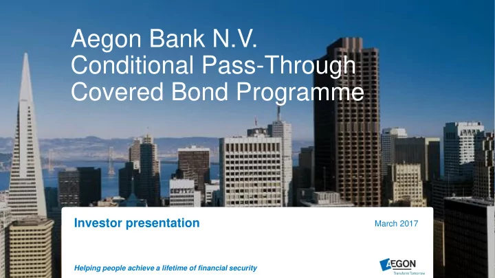 covered bond programme