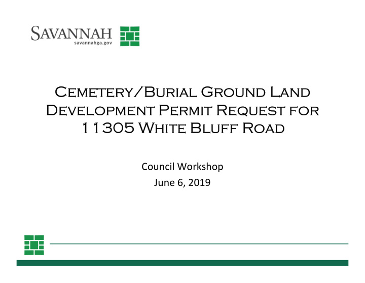 cemetery burial ground land development permit request