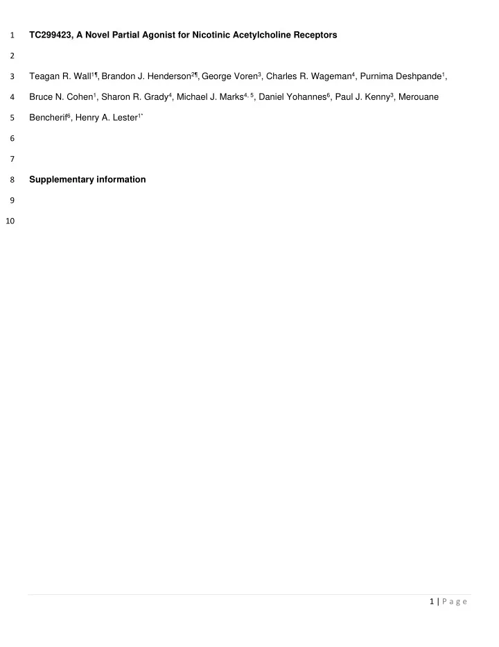 1 tc299423 a novel partial agonist for nicotinic