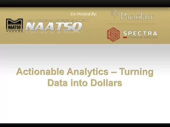 Co-Hosted By:  1  Agenda  Learn to Leverage Data - Hear about strategies and tools  available to