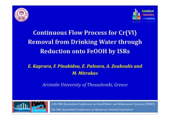 Continuous Flow Process for Cr(VI) Removal from Drinking Water through Reduction onto FeOOH by ISRs