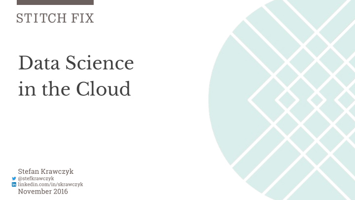 data science in the cloud