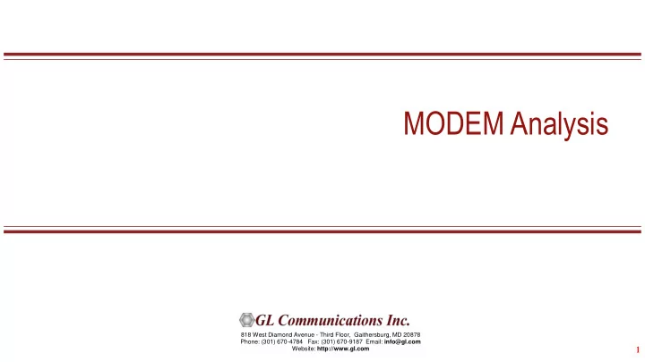 modem analysis