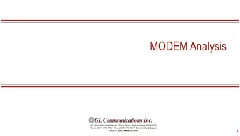 MODEM Analysis  818 West Diamond Avenue - Third Floor,  Gaithersburg, MD 20878 Phone: (301)