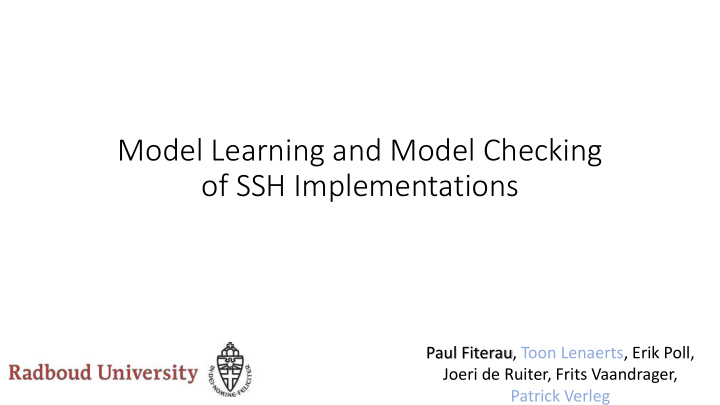 of ssh implementations