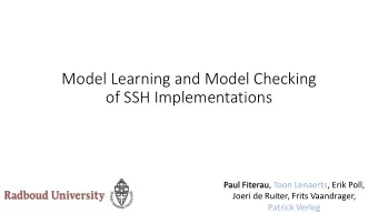 of SSH Implementations  Paul Fiterau, Toon Lenaerts, Erik Poll,  Joeri de Ruiter, Frits Vaandrager,