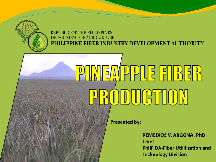 philippine fiber industry development authority presented
