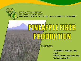PHILIPPINE FIBER INDUSTRY DEVELOPMENT AUTHORITY  Presented by:  REMEDIOS V. ABGONA, PhD  Chief