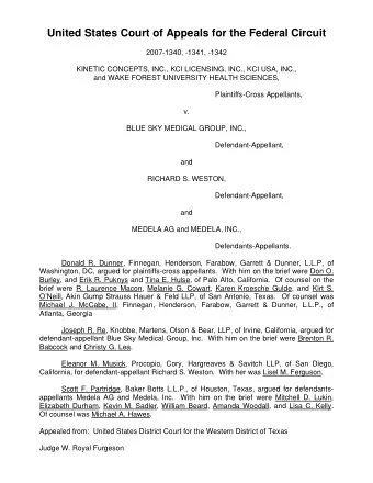 United States Court of Appeals for the Federal Circuit  2007-1340, -1341, -1342  KINETIC CONCEPTS,