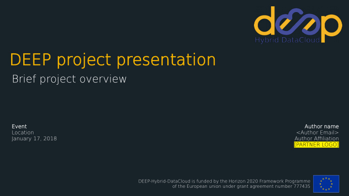 deep p p project ct p presentatio tion