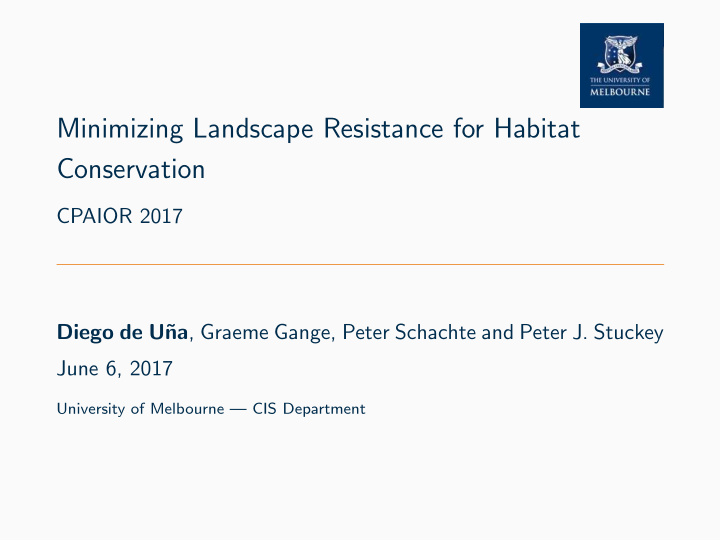 minimizing landscape resistance for habitat conservation