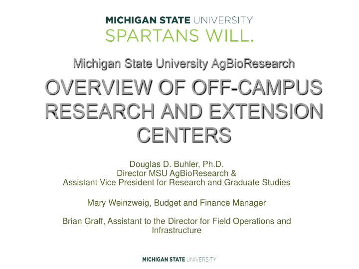 overview of off campus research and extension centers