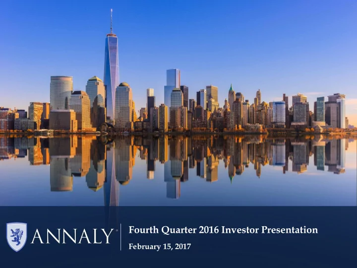 fourth quarter 2016 investor presentation