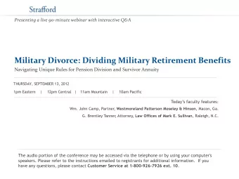 Military Divorce: Dividing Military Retirement Benefits  Navigating Unique Rules for Pension