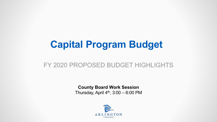 capital program budget