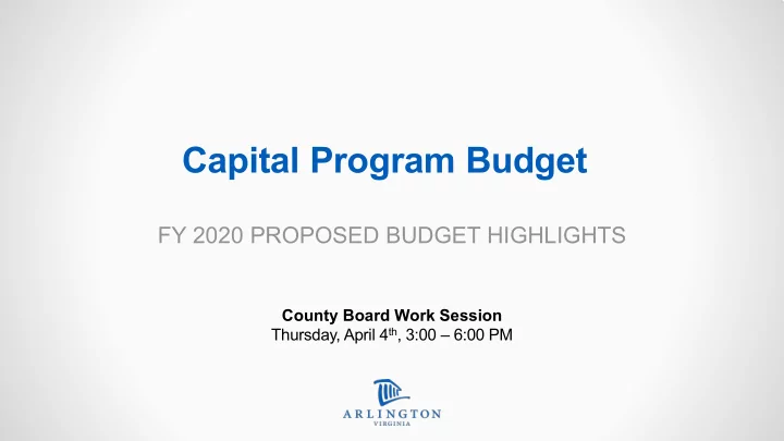 capital program budget