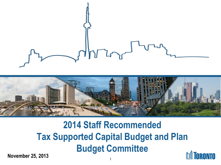 tax supported capital budget and plan
