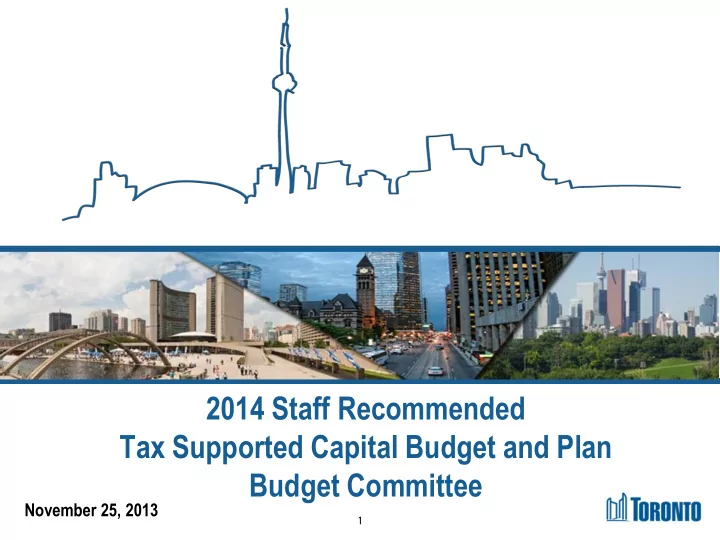 tax supported capital budget and plan