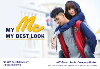 DISCLAIMER  The information contained in our presentation is intended solely for your personal