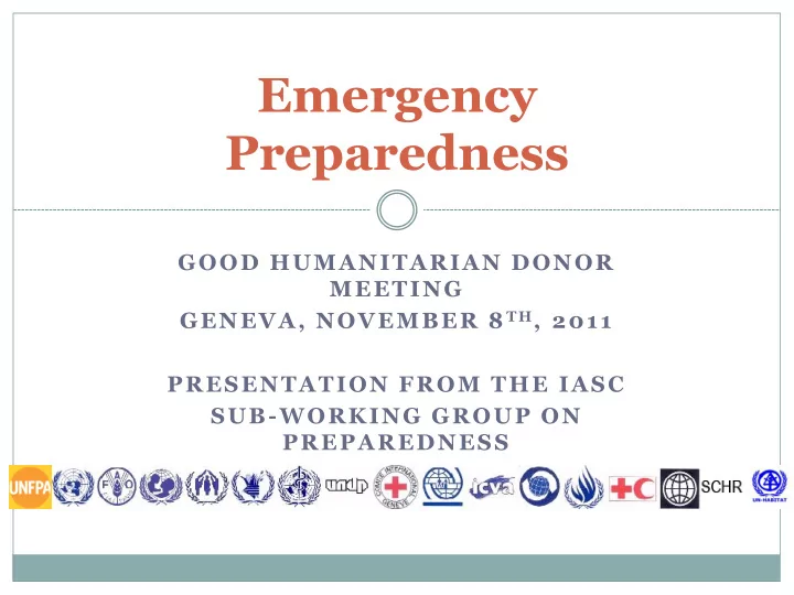 emergency preparedness