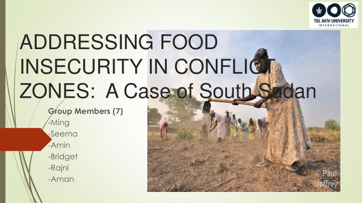 addressing food insecurity in conflict