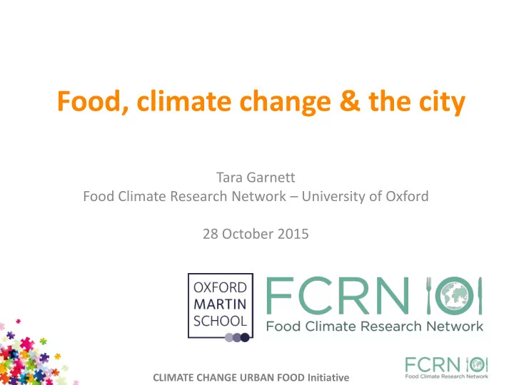 food climate change amp the city