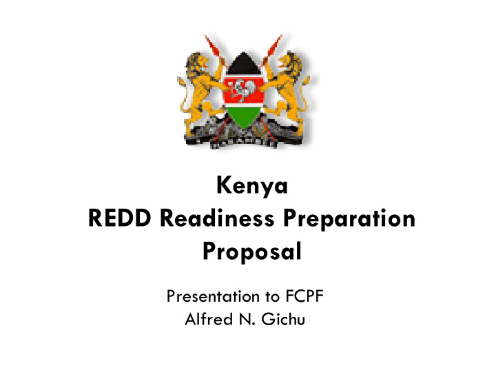 kenya redd readiness preparation proposal