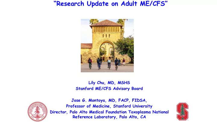 research update on adult me cfs