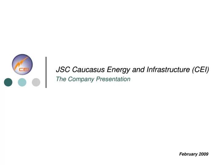 jsc caucasus energy and infrastructure cei jsc caucasus