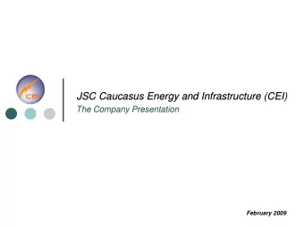 JSC Caucasus Energy and Infrastructure (CEI)  JSC Caucasus Energy and Infrastructure (CEI)  The