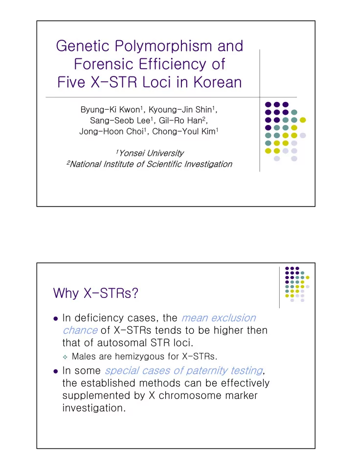 genetic polymorphism and forensic efficiency of five x