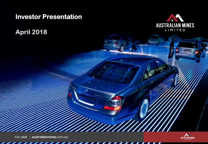 investor estor presenta esentation tion april 2018
