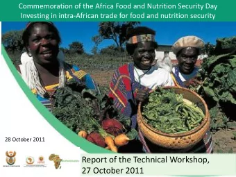 Sheryl L Hendriks  Director:  Institute for Food, Nutrition and Well-Being  University of Pretoria,