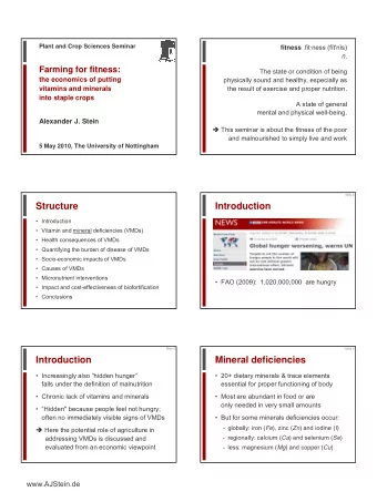 Structure  Introduction   Introduction   Vitamin and mineral deficiencies (VMDs)   Health