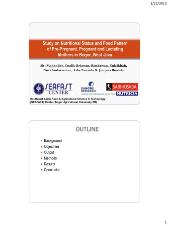 OUTLI  LINE  NE  Background  Objectives  Output  Methods  Results  Conclusion  1
