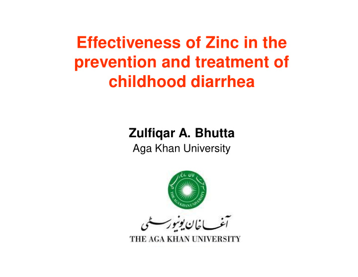 effectiveness of zinc in the prevention and treatment of