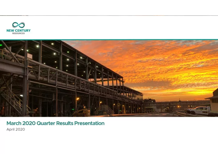 march 2020 quarter results presentation