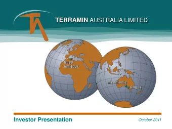 Disclaimer No representation or warranty is or will be made by any person (including Terramin