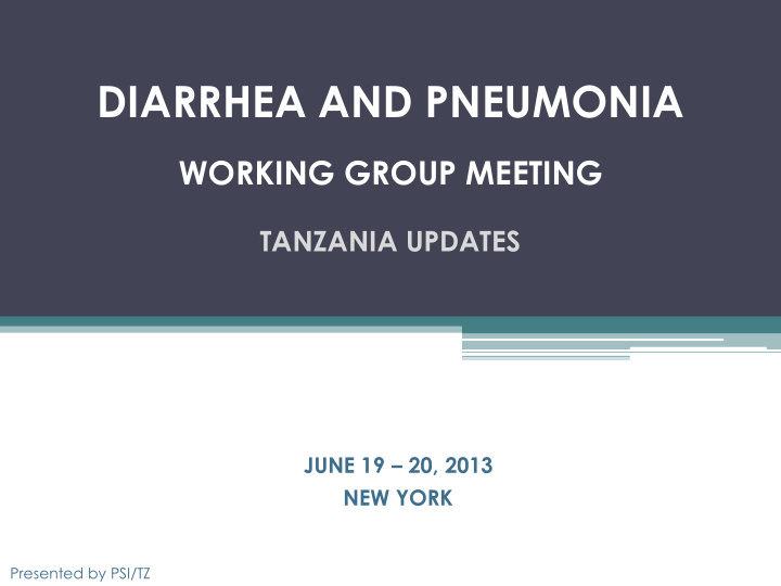 diarrhea and pneumonia